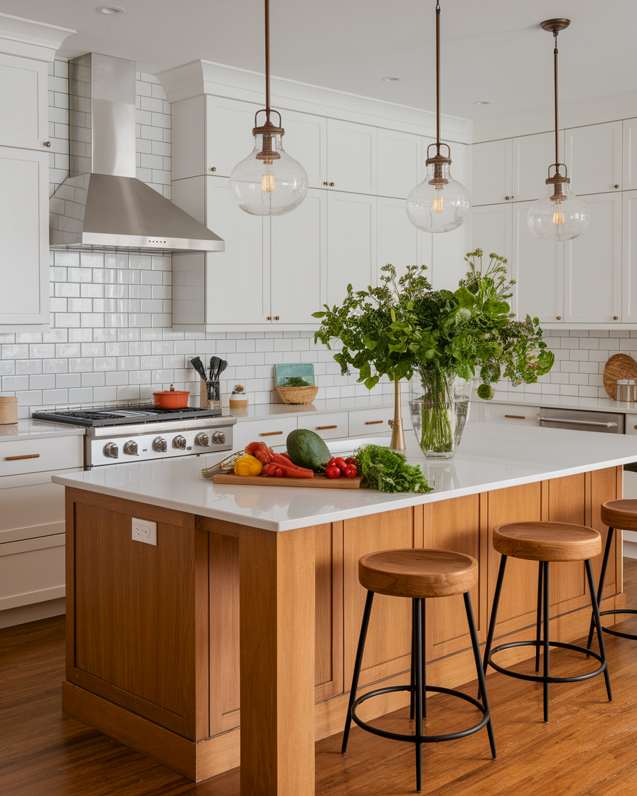 10 Modern White & Wood Kitchen Design Ideas