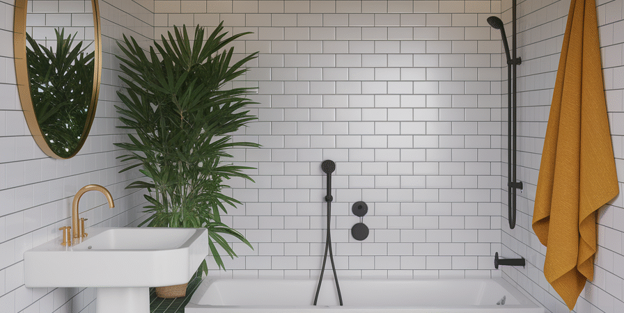 10 Bold Green & White Bathroom Oasis Ideas