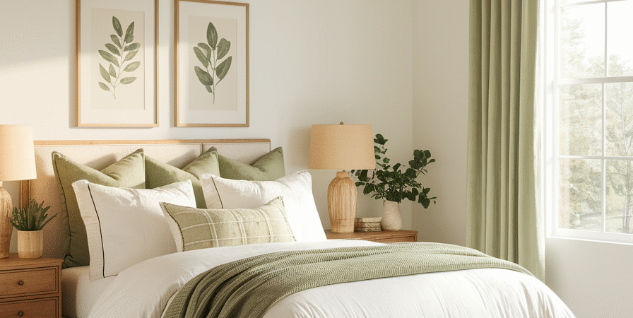 10 Green & Neutral Bedroom Decor Ideas