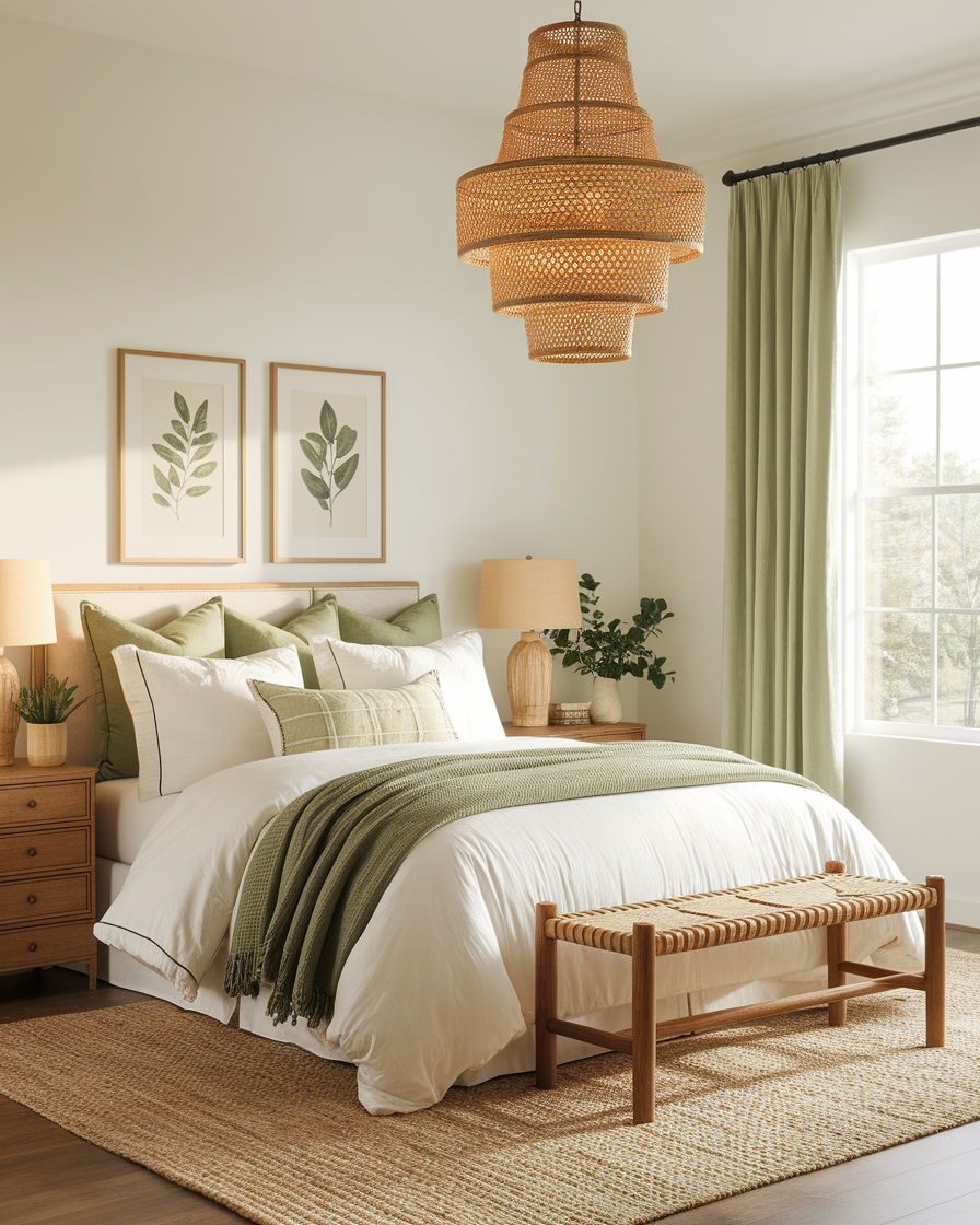 10 Green & Neutral Bedroom Decor Ideas