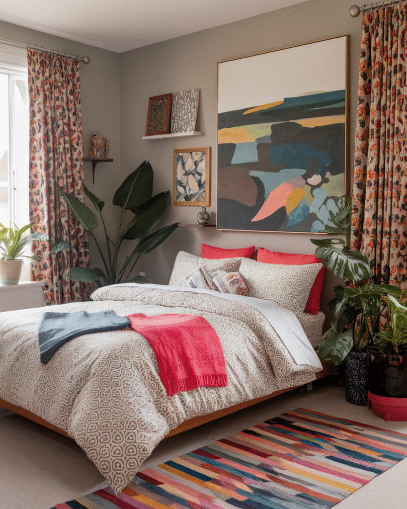 dopamine-decor-bedroom.jpg Finished dopamine decor bedroom with vibrant colors and patterns