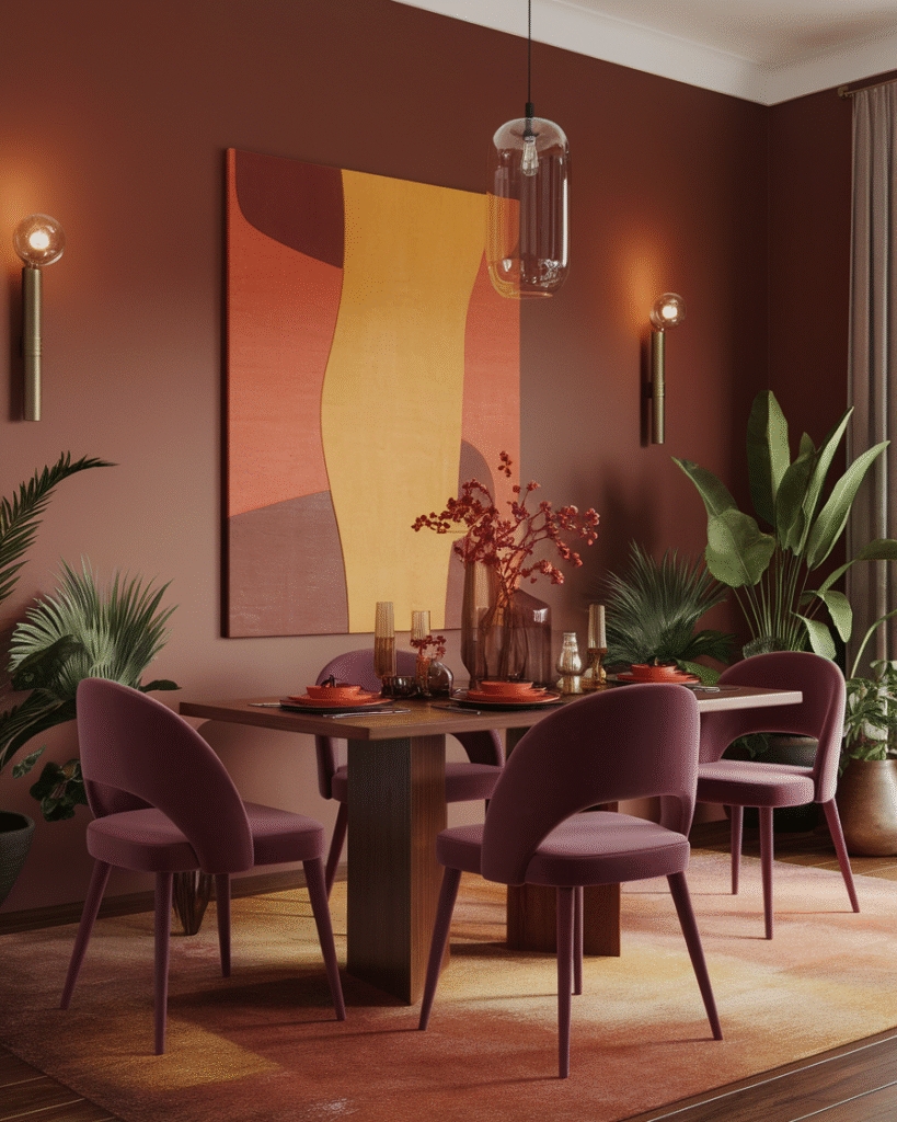 fall-home-decor-color-trends-2025-room Modern dining room in 2025 fall colors